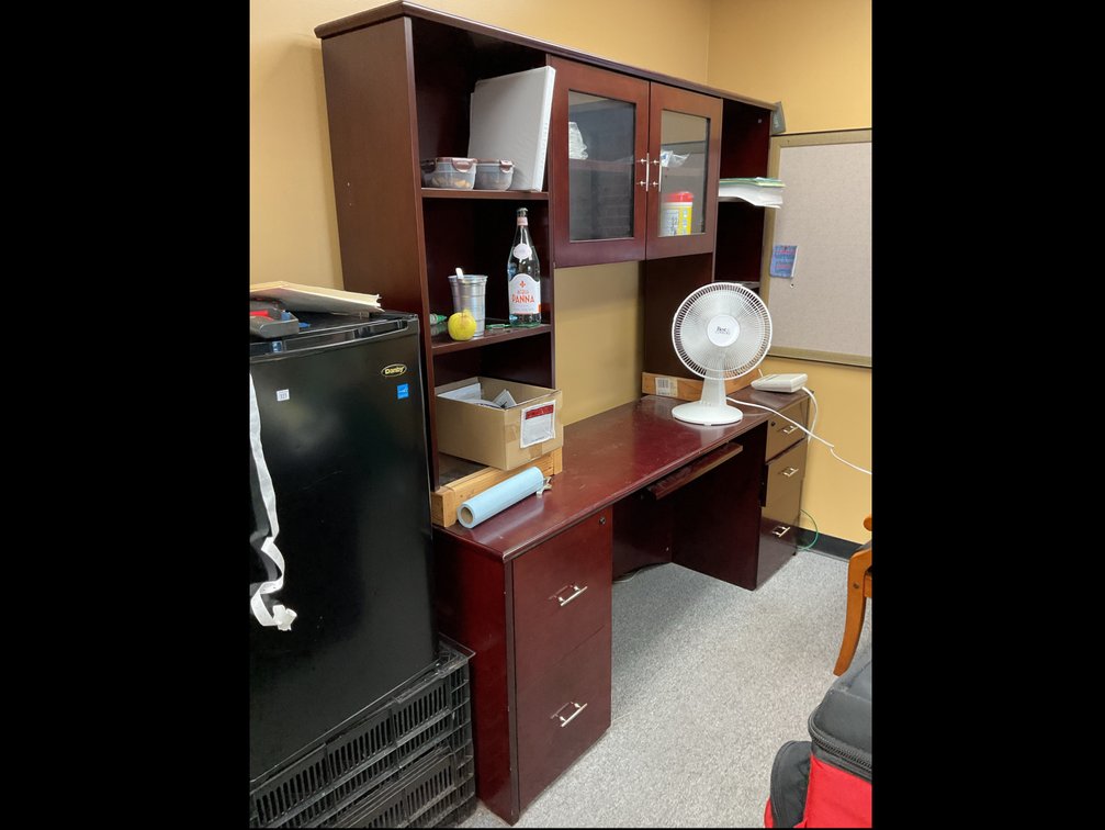 Two-Piece Office Desk and Hutch