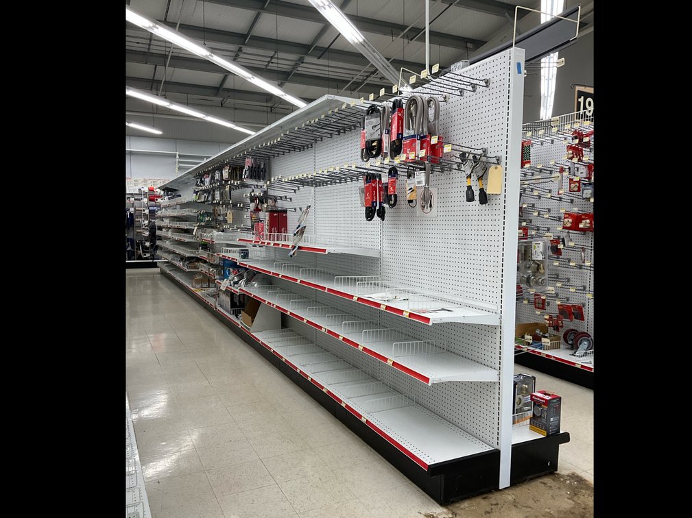 Lozier Double-Sided Retail Gondola Shelving