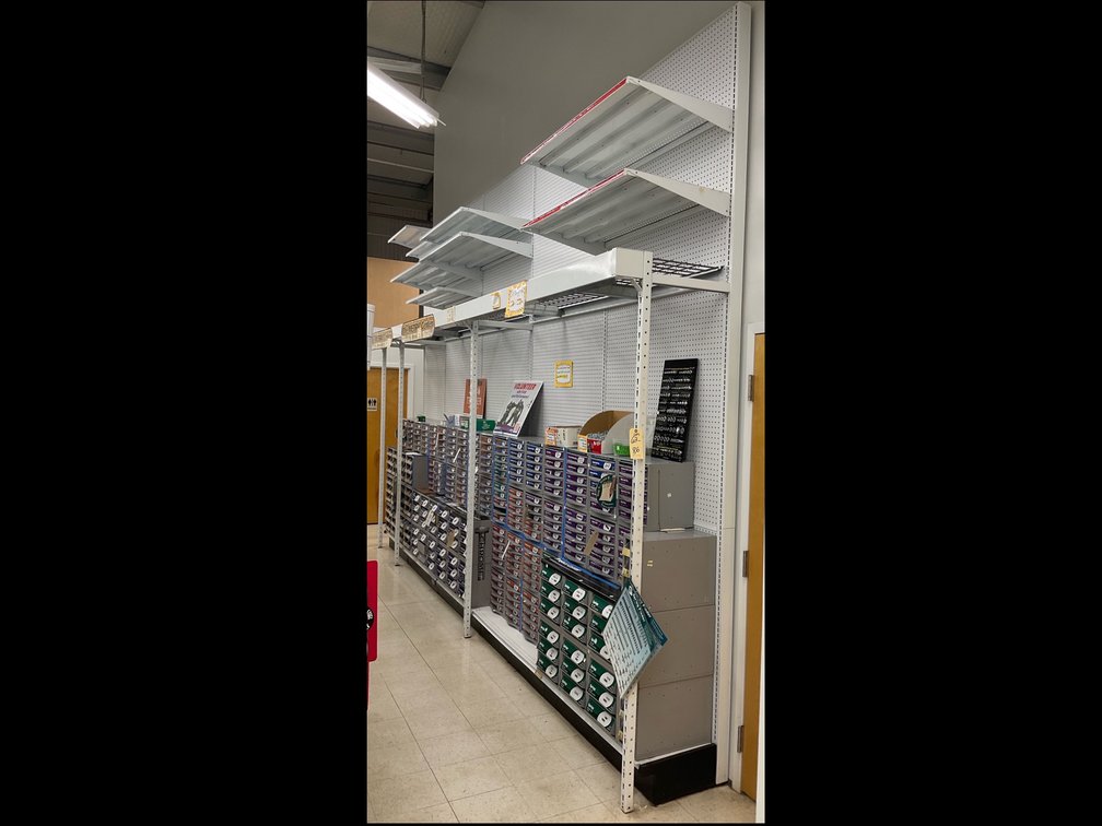 White Metal Retail Pegboard Store Shelving