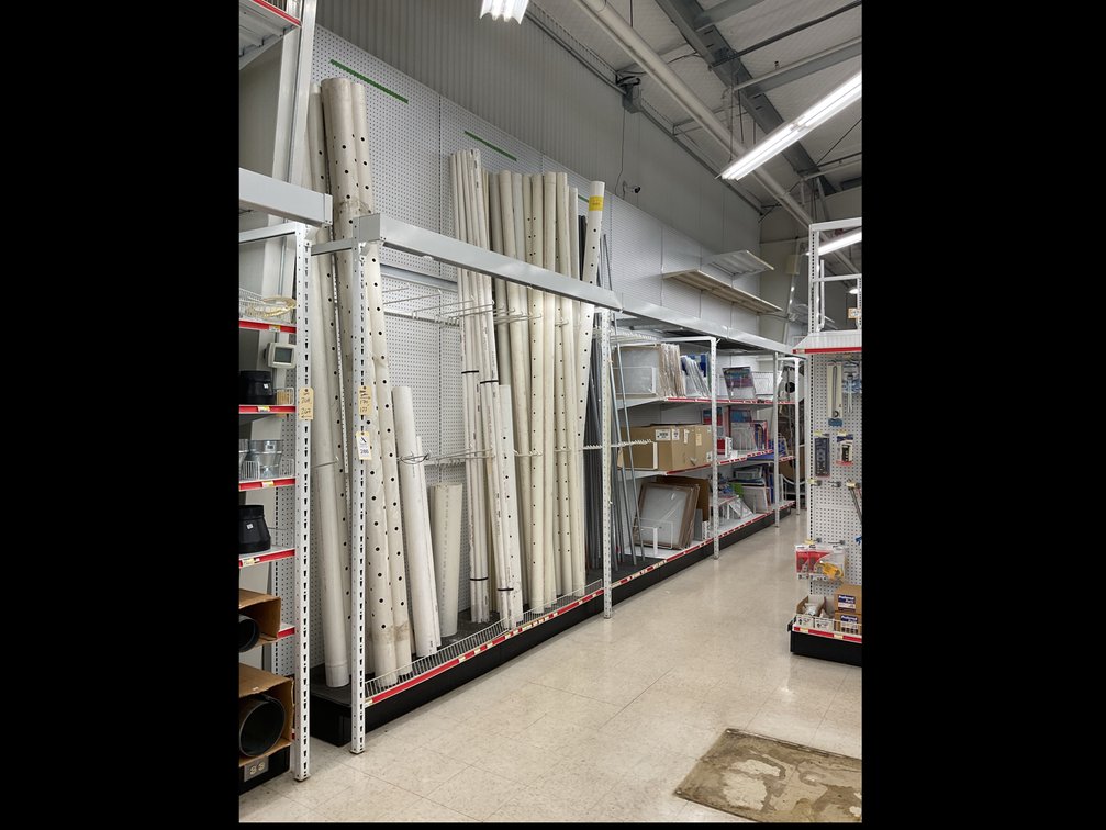 White Metal Store Shelving