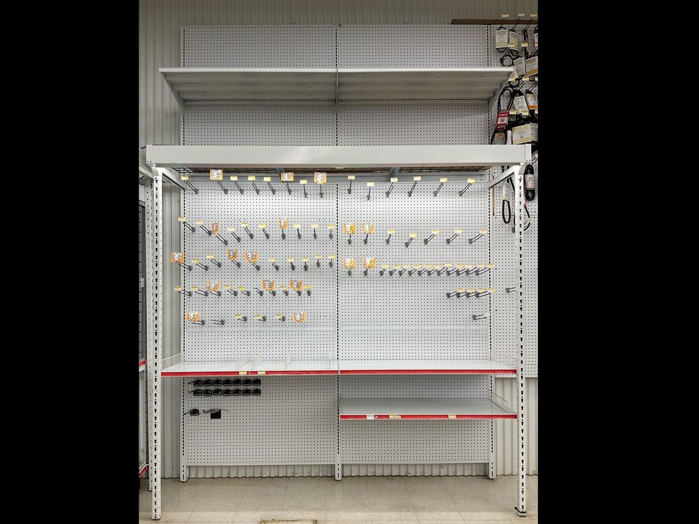 Retail Pegboard Store Shelving Unit