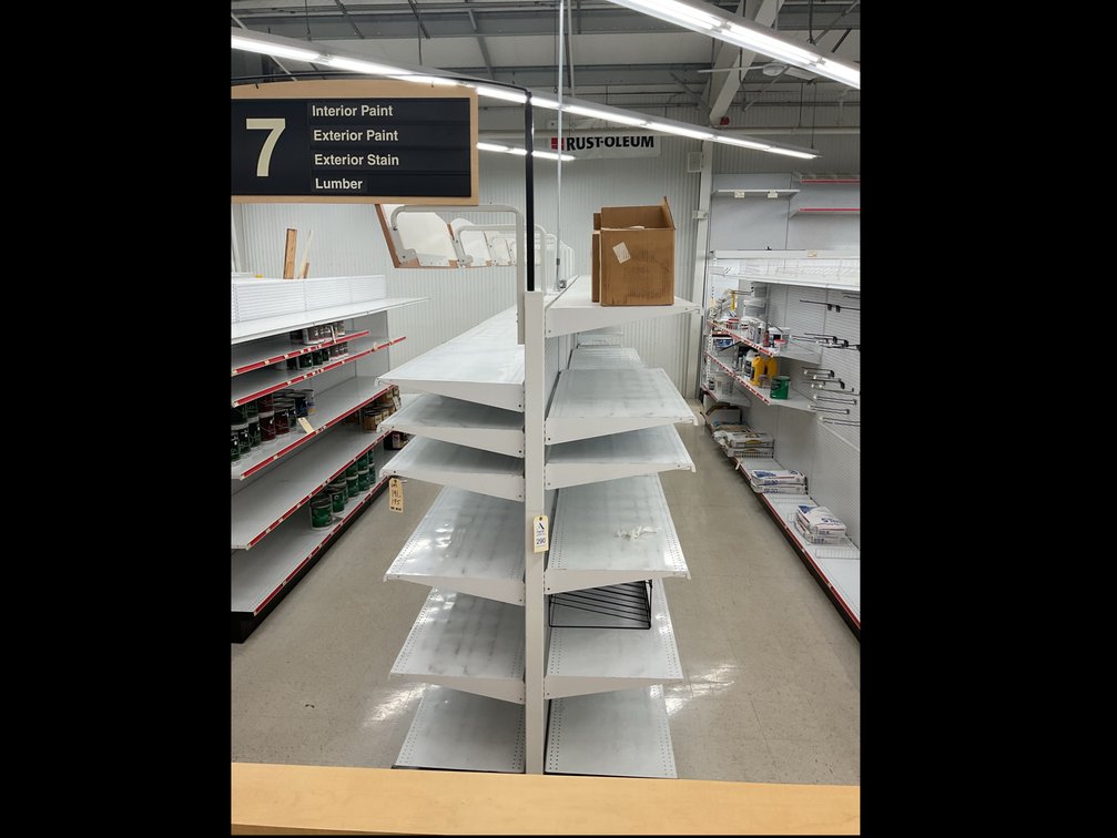Double-Sided Metal Retail Gondola Shelving Run