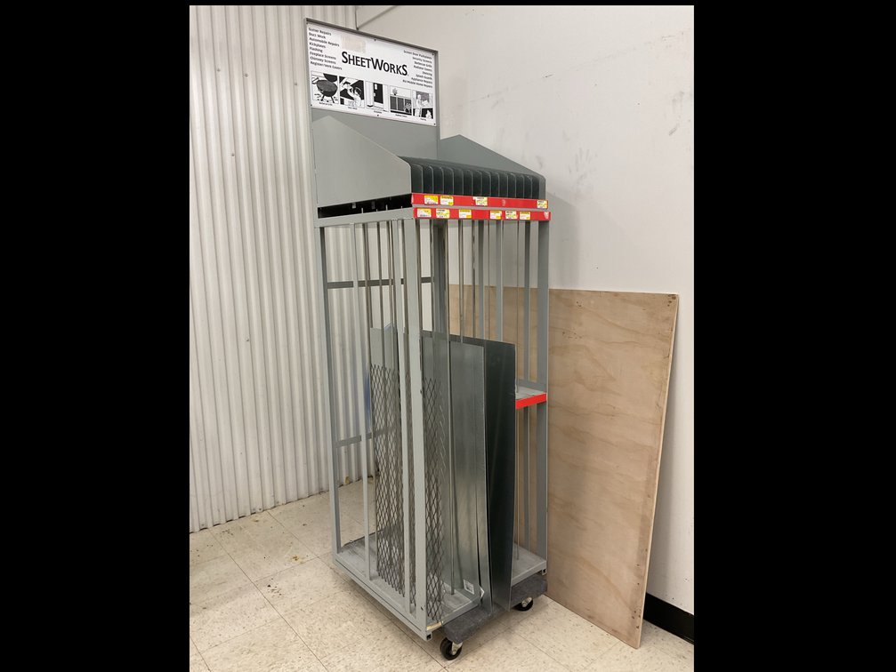 Sheetworks Metal Display Rack with Sheet Metal Stock