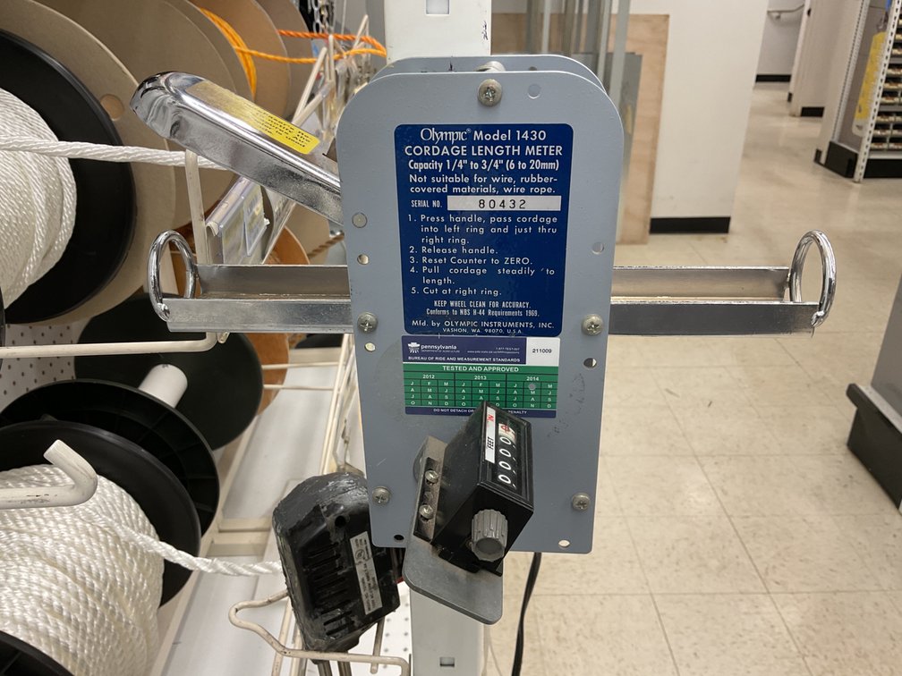 Olympic Cordage Length Meter and Campbell Chain and Cable Cutter