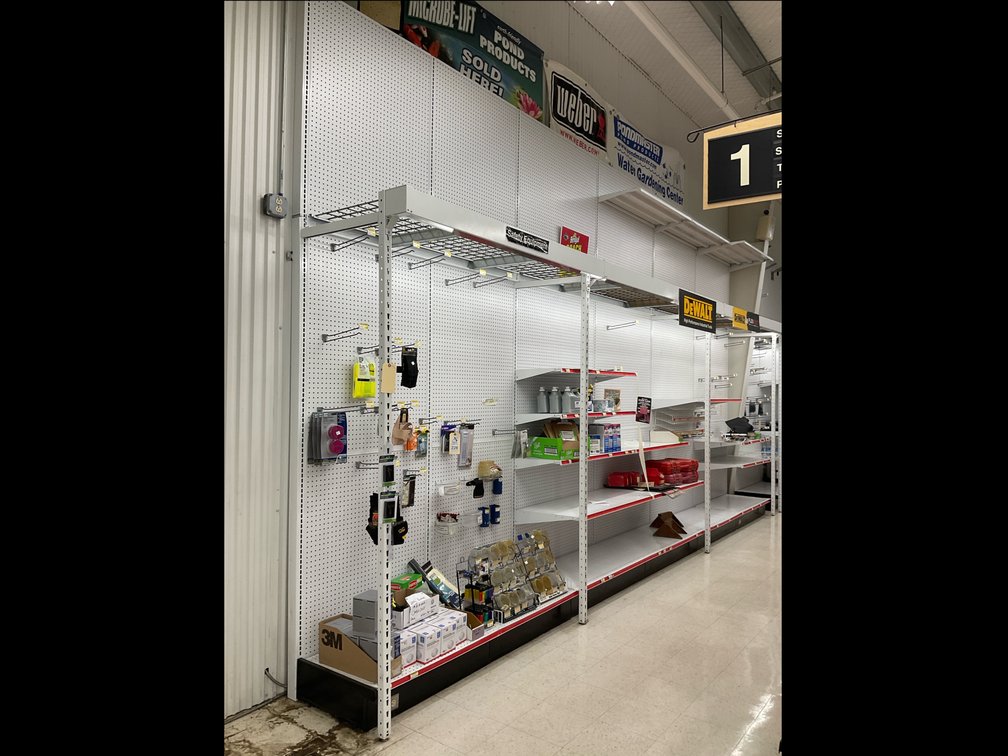 Retail Pegboard Store Shelving Unit