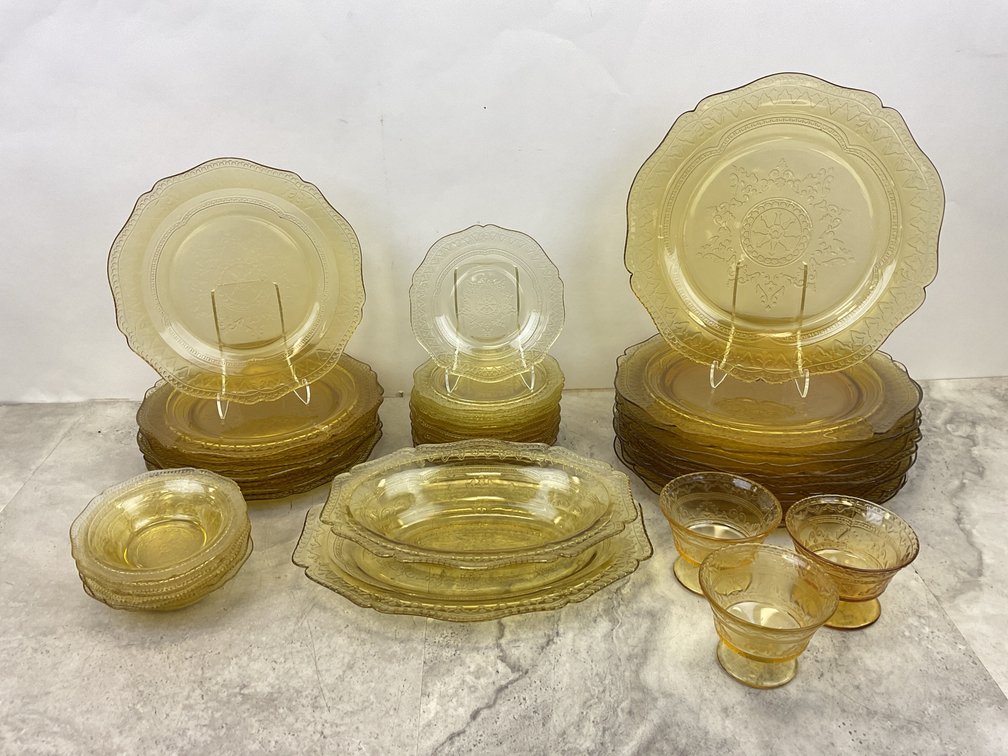 Amber Depression Glass Dinnerware
