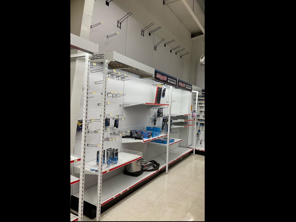Retail Pegboard Shelving Unit