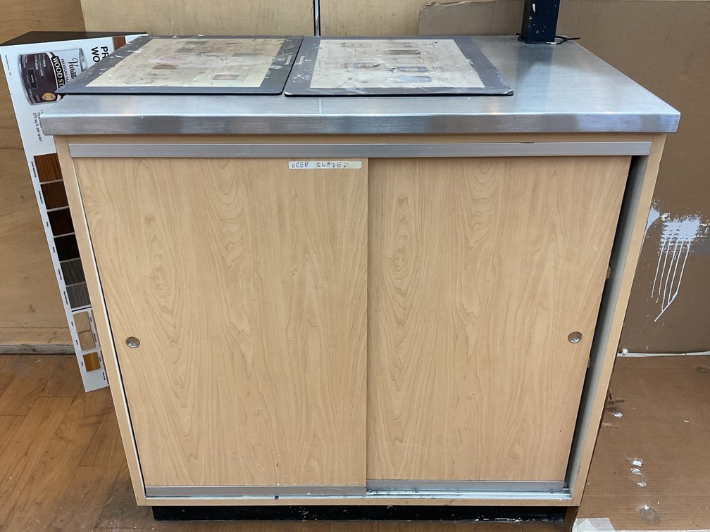 Small Retail Counter with Stainless Steel Top