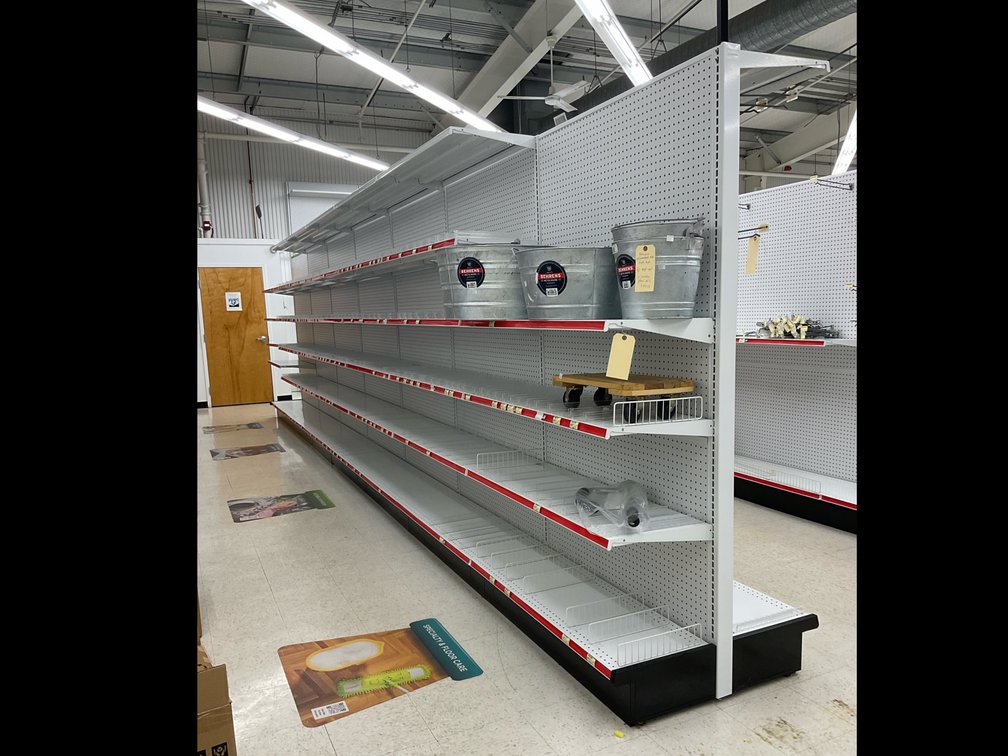 Lozier Double-Sided Retail Gondola Shelving