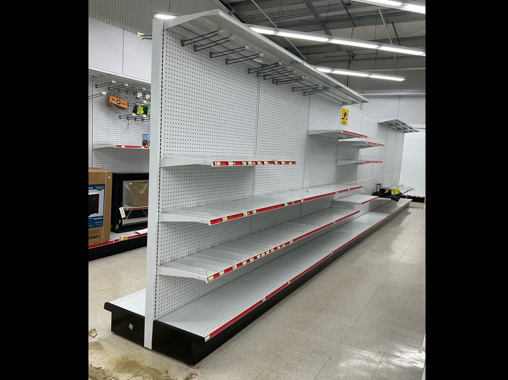 Lozier Double-Sided Retail Gondola Shelving Run