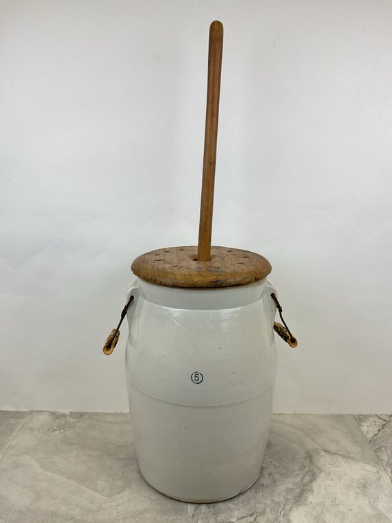 Stoneware Butter Churn