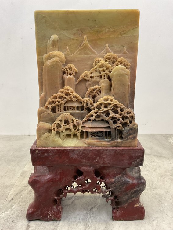 Carved Soapstone Landscape