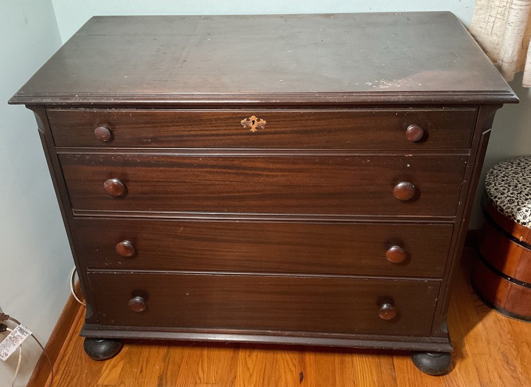 Dark Wood Four-Drawer Dresser