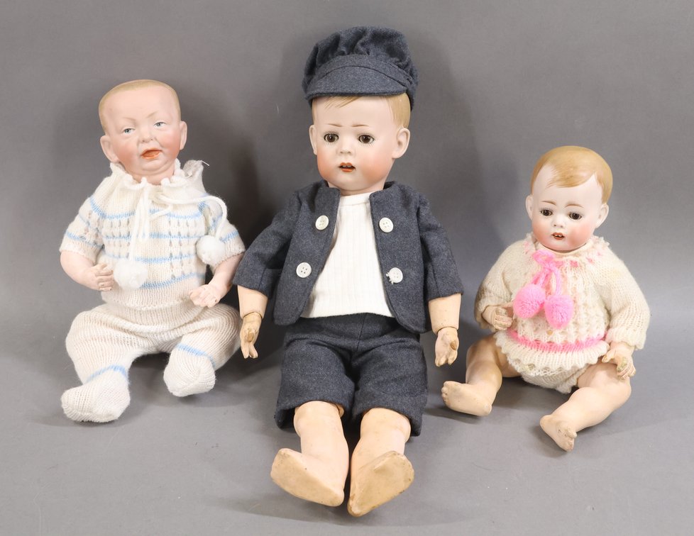 GERMAN BISQUE CHARACTER DOLLS.