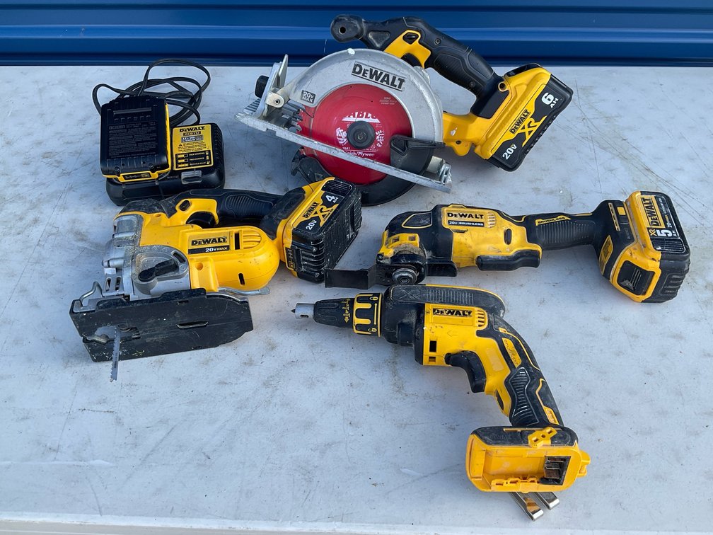 DeWalt 20V MAX Cordless Power Tools, Charger, and Batteries