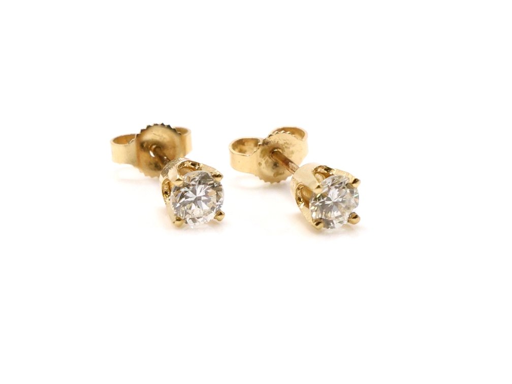 10k YG Diamond Earrings