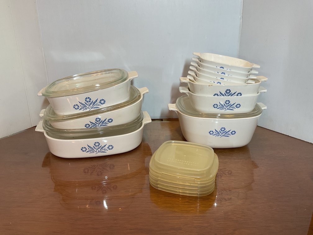 Corning Ware Blue Cornflower Dishes and Lids