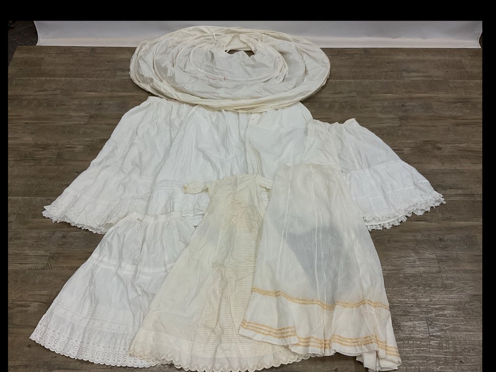 Hoop Skirt, Petticoats, and Christening Gown