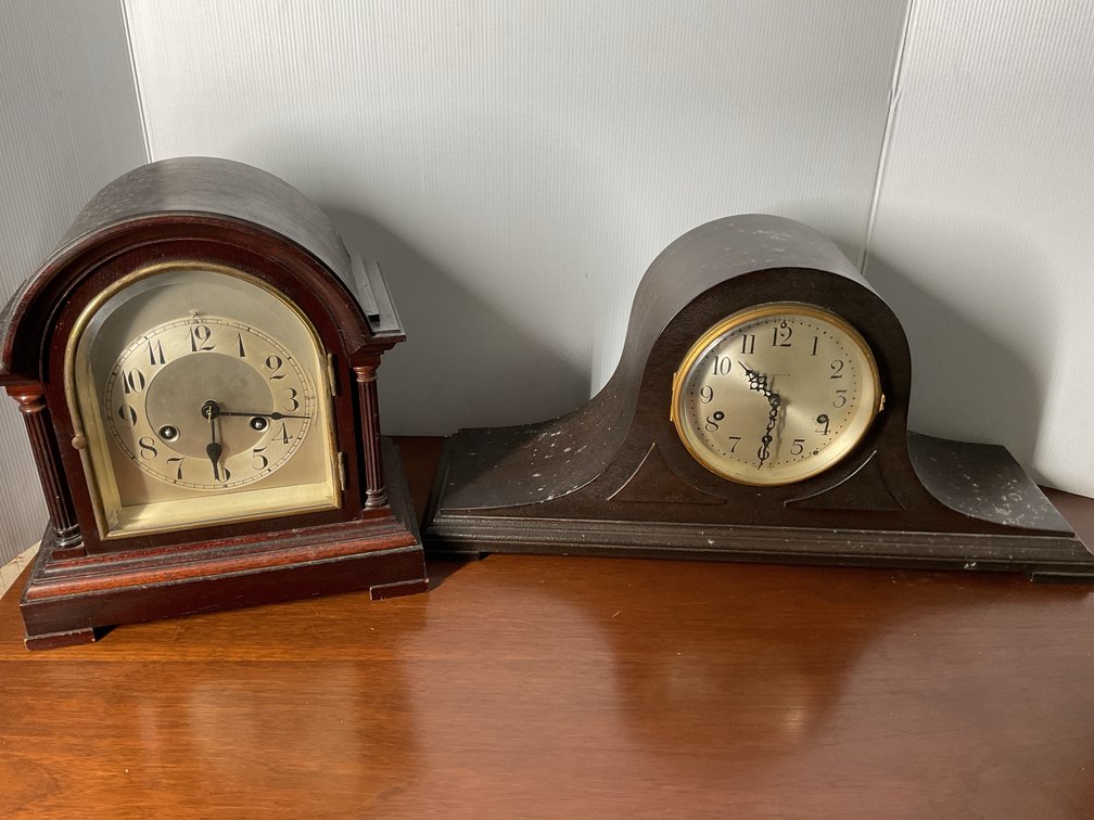 Seth Thomas and Arched Wooden Mantel Clocks