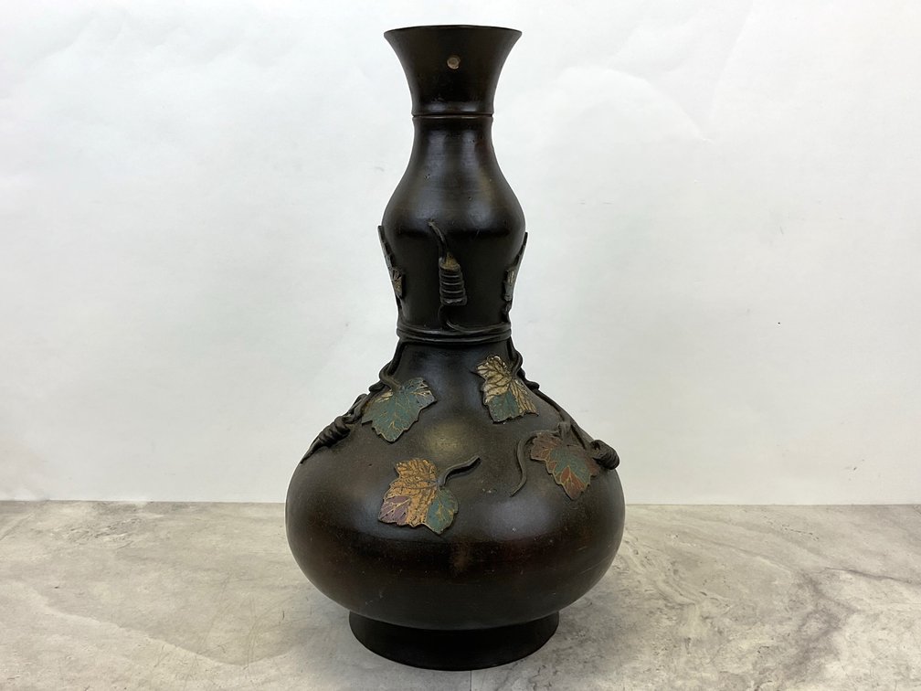 Patinated Bronze Bottle Vase