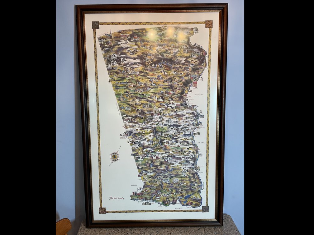 Framed Bucks County Map Print