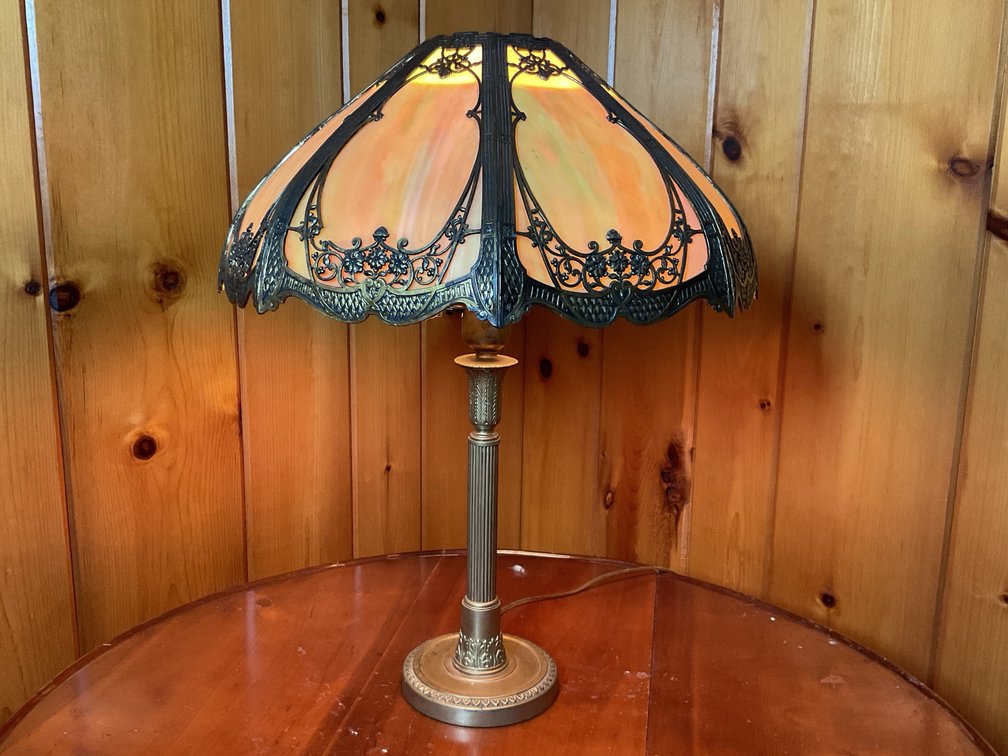 Slag Glass Table Lamp