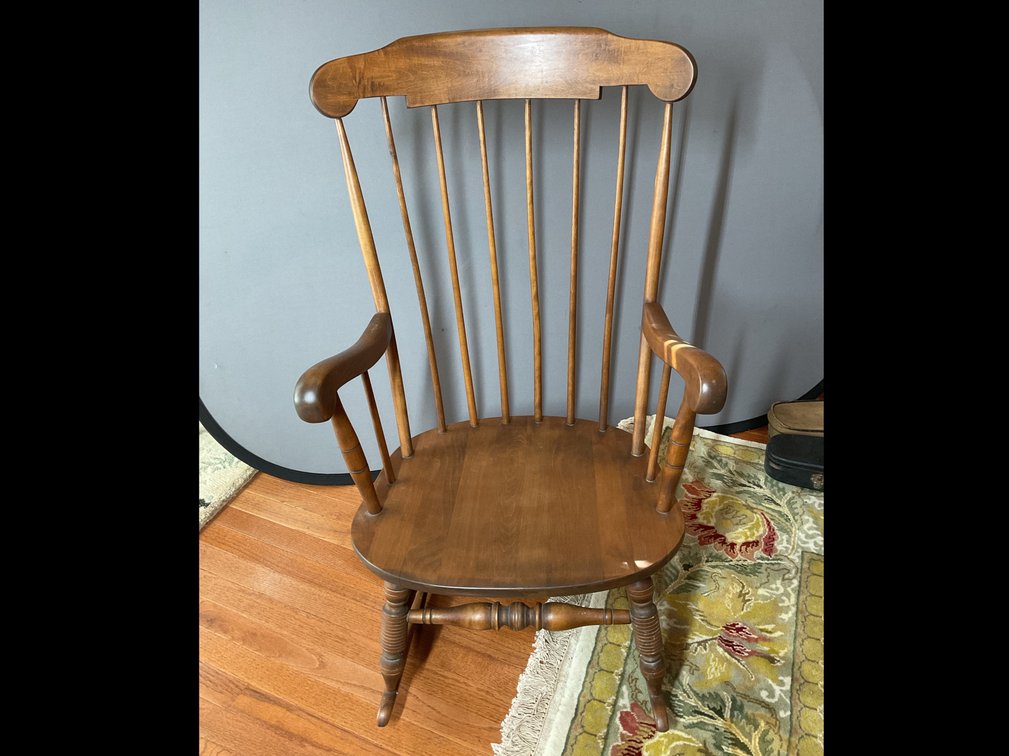Wooden Spindle-Back Rocking Chair