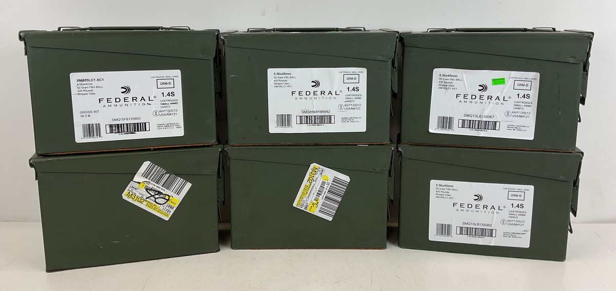 Federal Ammunition 5.56x45mm Metal Ammo Cans (6)