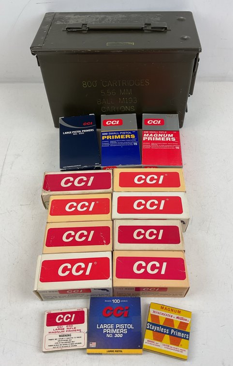 Ammunition Can with CCI and Winchester Reloading Primers