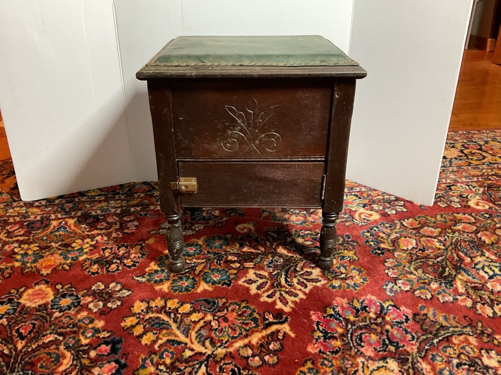 Antique Shoe Shine Box Footstool