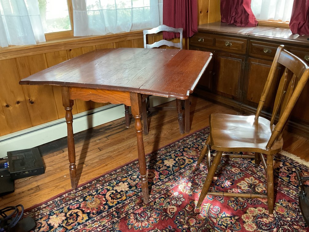 Wood Drop Leaf Table and Chairs