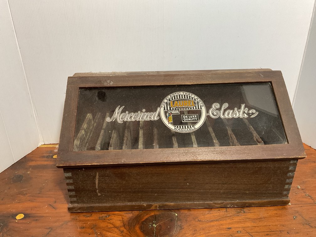 Antique Laurel Wooden Advertising Display Case