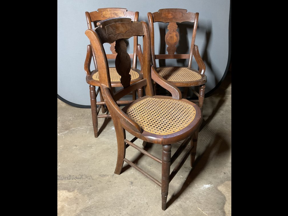 Eastlake Style Chairs with Caned Seats