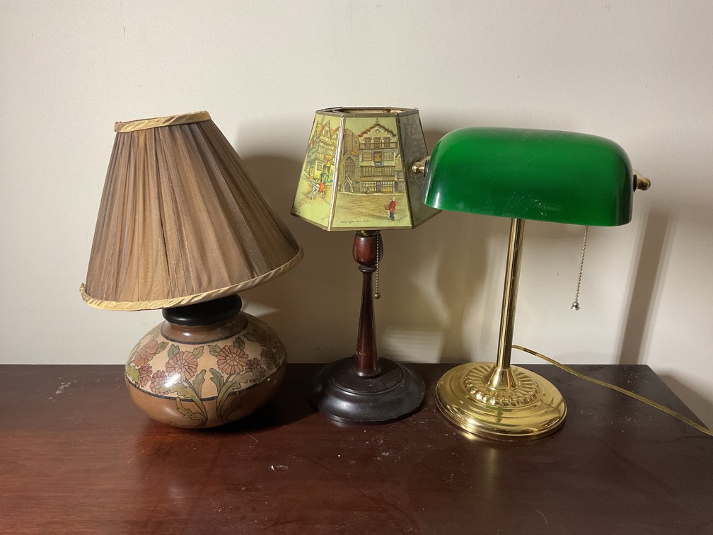 Ceramic, Wood, and Metal Table Lamps