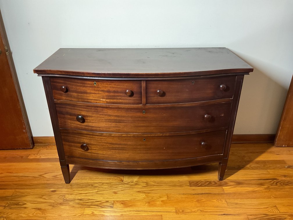 Wood Bowfront Side Dresser