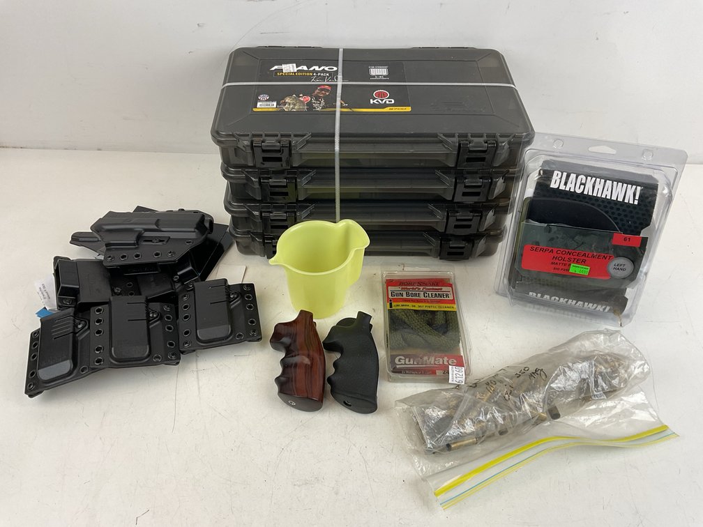 Firearm Accessories, Holsters, Grips, and Plano Storage Boxes