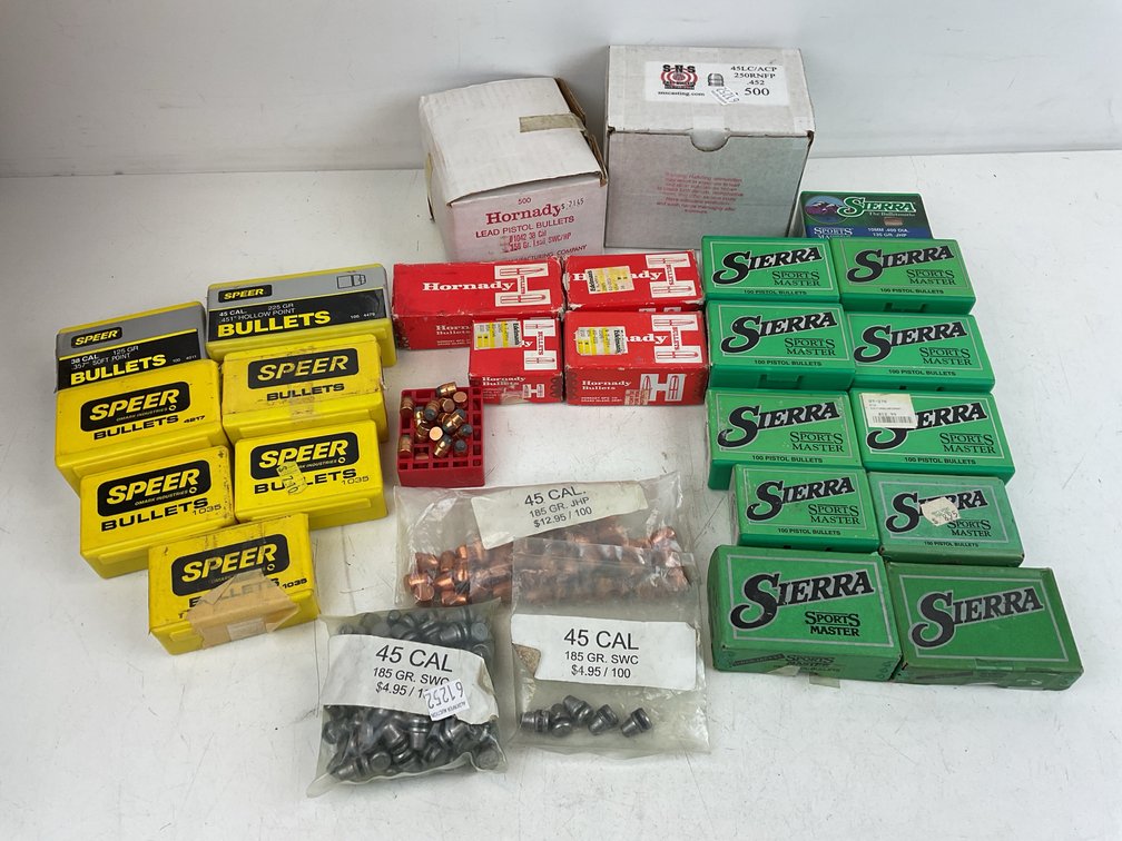 Hornady, Speer, Sierra, and SNS Reloading Bullets
