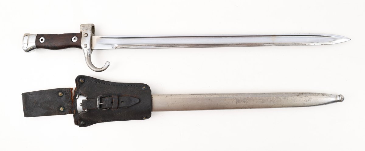 Hooked Quillon Bayonet with Scabbard and Leather Frog