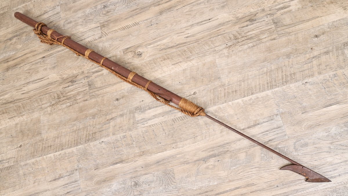 Whaling Harpoon with Wooden Shaft and Toggle Head