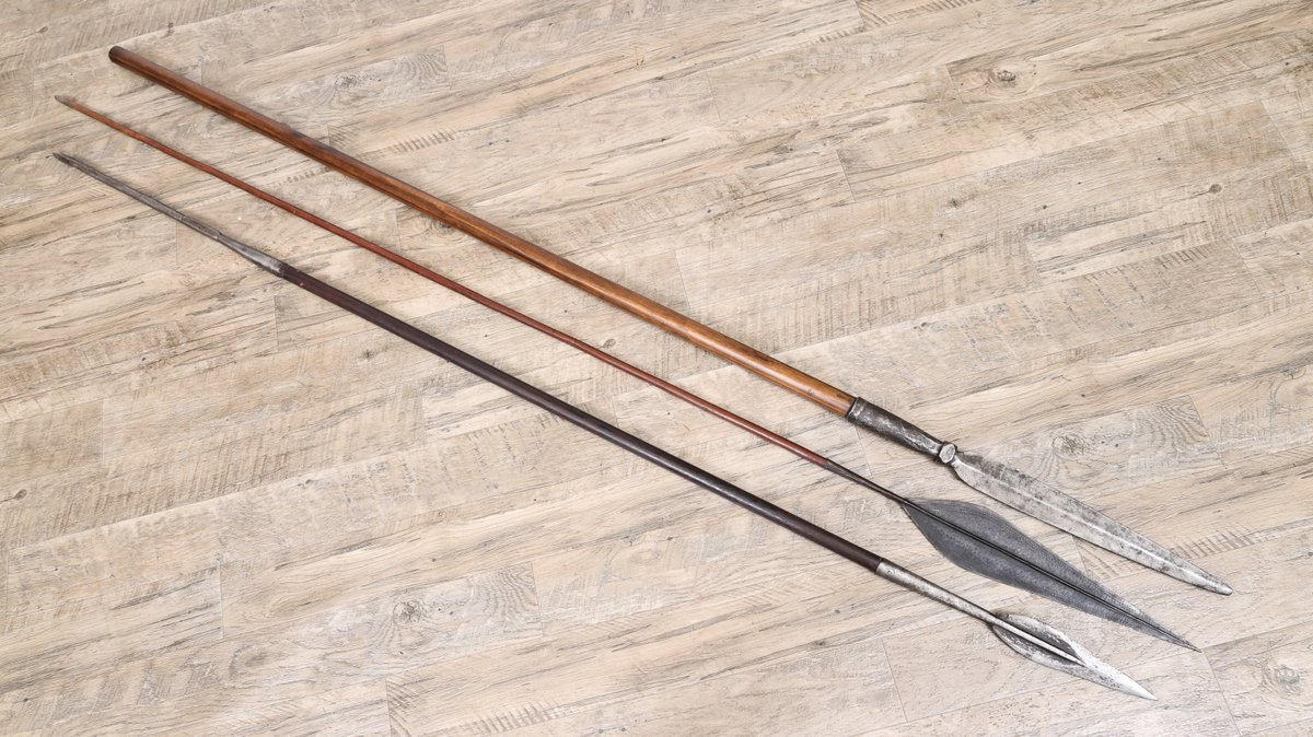 Forged Iron and Wood Spears (3)