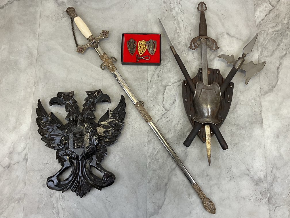 Fraternal Ceremonial Sword, Wall Plaques, and Belt Clips