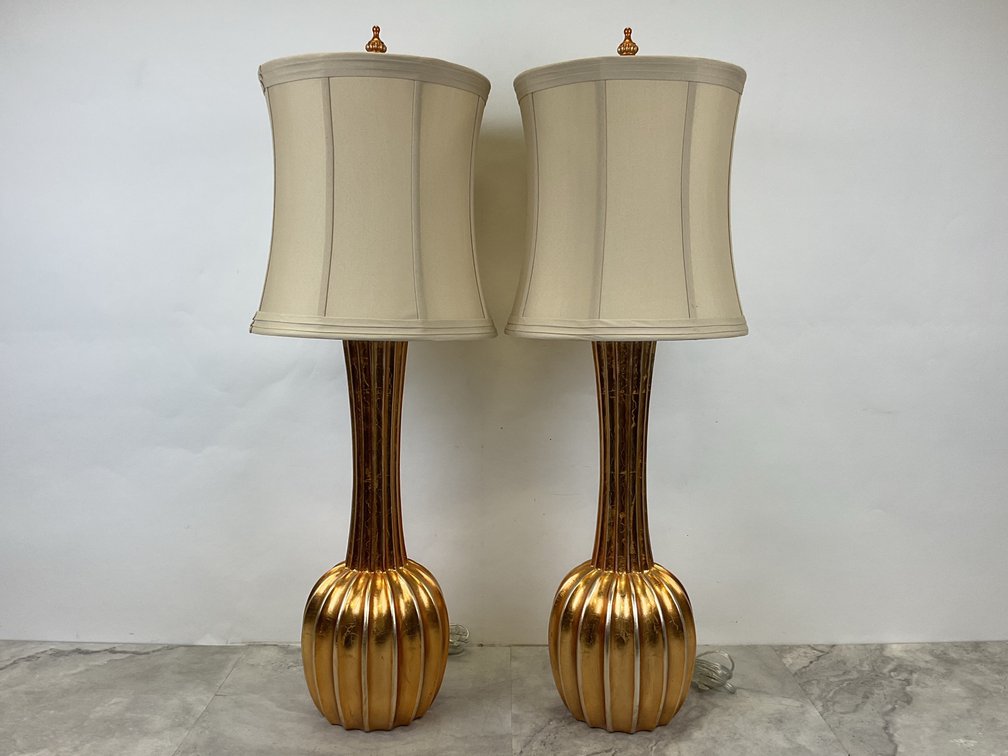 Fluted Table Lamp Pair