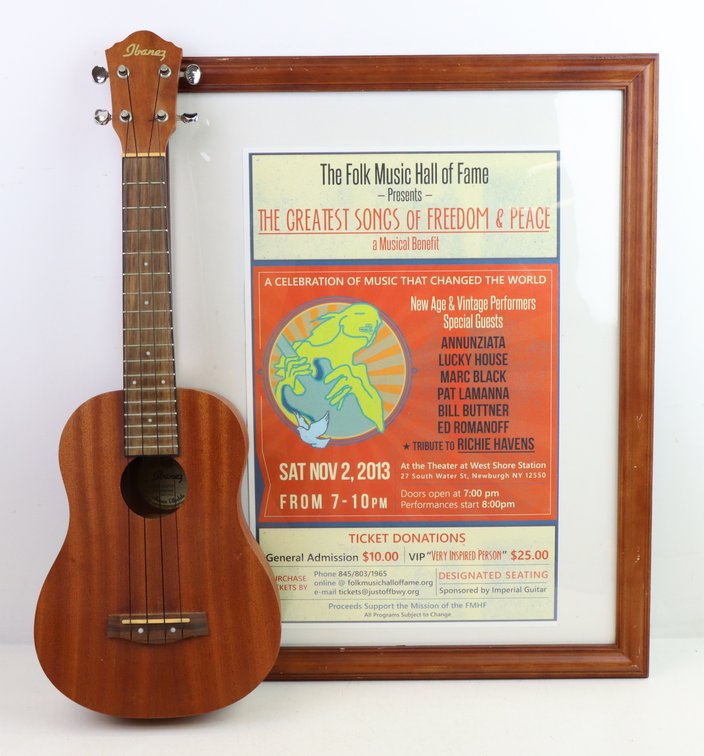 Ibanez Uke and Framed Music Theme Poster