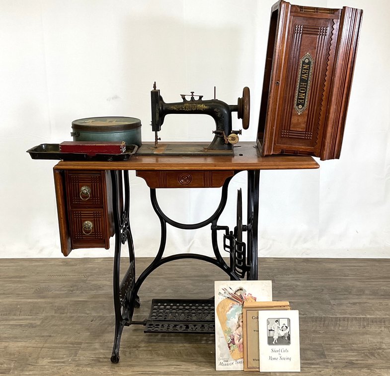 Treadle Sewing Machine, Accessories, and Ephemera