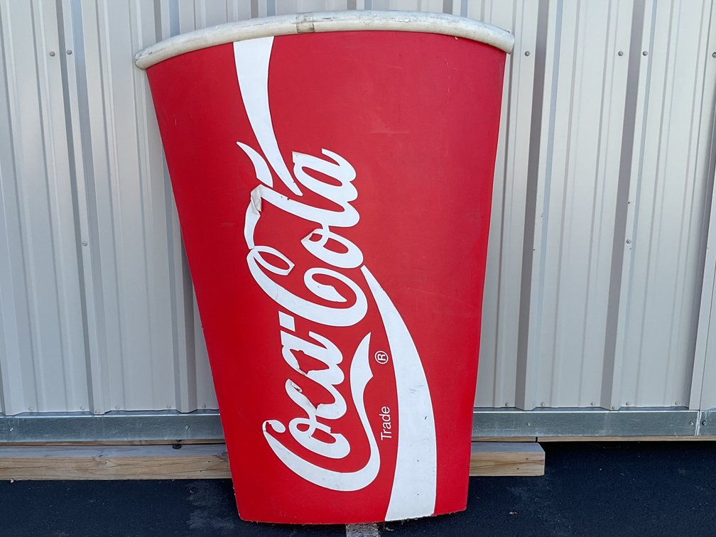 Coca-Cola Molded Plastic Cup Sign