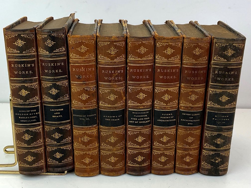 Ruskin's Works Leather-Bound Hardcover Books
