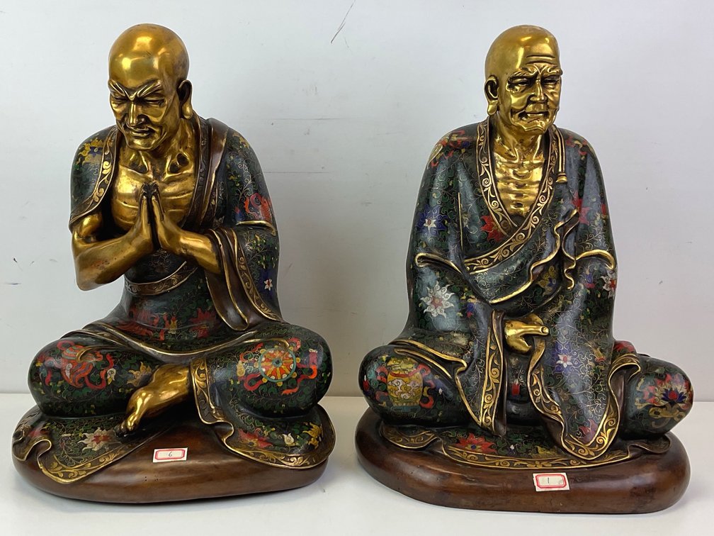 Cloisonné Buddhist Arhat Statues