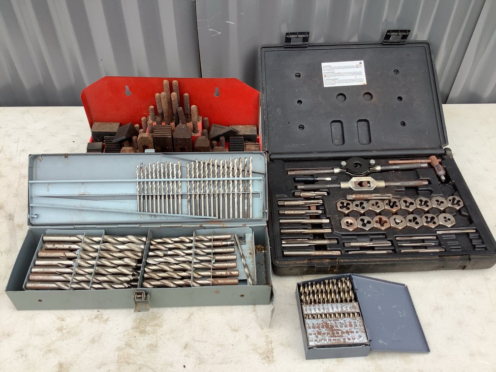T-Slot Clamping Kit, Tap and Die Set, and Drill Bit Sets