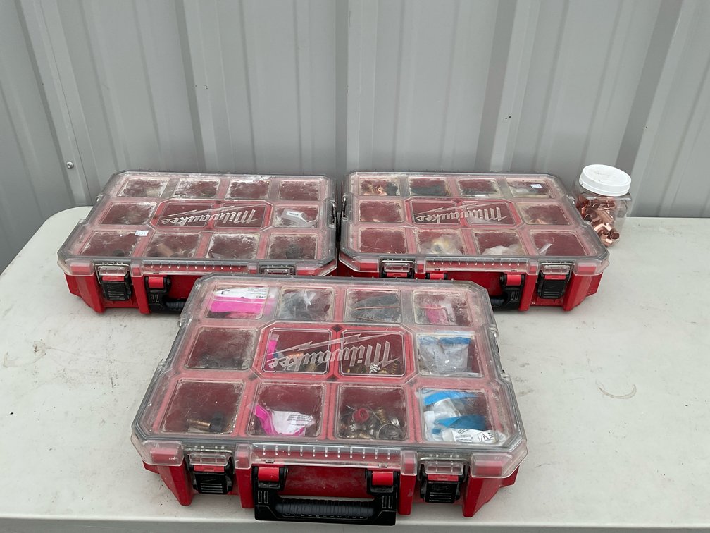 Milwaukee Organizer Cases with Plumbing Fittings