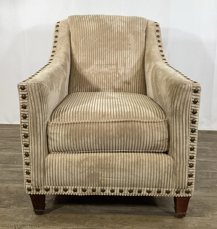 Beige Corduroy Armchair